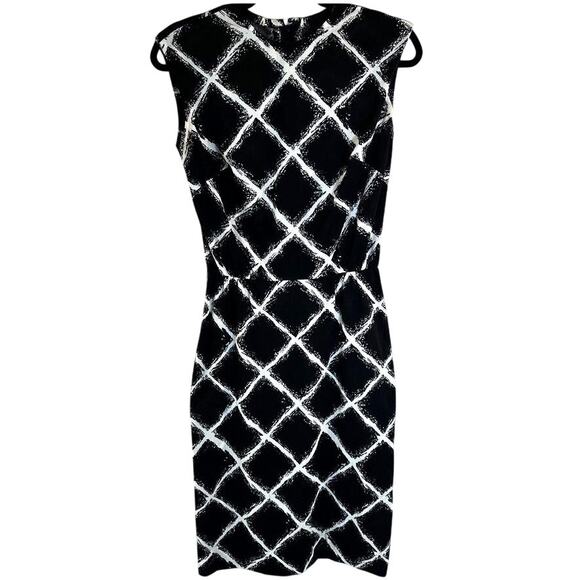 VINTAGE Tabak black white shift diamond design sleeveless - Picture 2 of 5